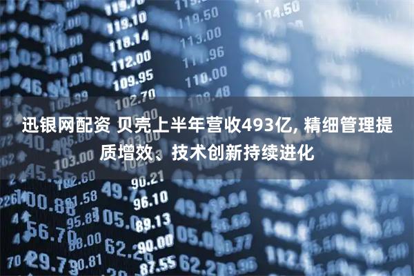 迅银网配资 贝壳上半年营收493亿, 精细管理提质增效、技术创新持续进化